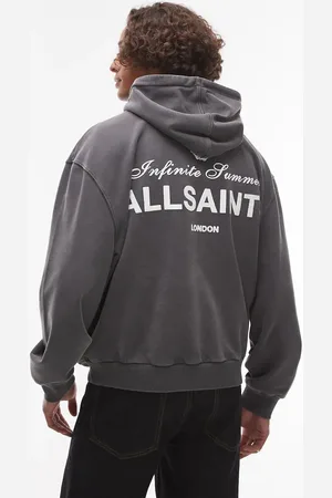 AllSaints Soleil - Forvasket sort overhead-hættetrøje
