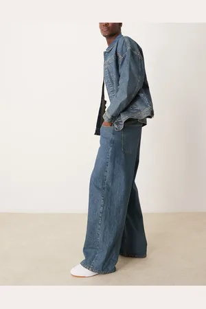 ASOS Blå super-baggy jeans i mellemvask - Del af sæt