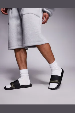 EA7 Armani - - Sorte strand-sliders med guldfarvet logo
