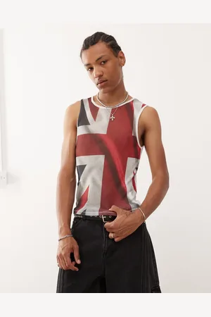 COLLUSION Overdel i mesh med Union Jack-print