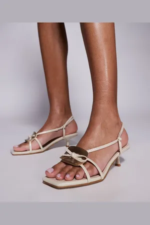 Simmi London SIMMI London - Heiti - sandaler med firkantet tå samt stropper og kitten-hæl-Neutral