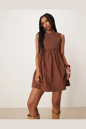ASOS Babydoll-kjole med trapez-design i poplinblanding