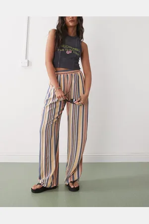 Reclaimed Stribede bukser med hørlook