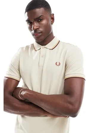Fred Perry Poloskjorte med dobbelte kantdetaljer-Neutral