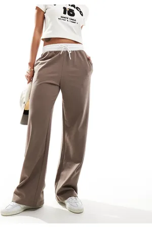 New Look Brune joggingbukser med kontrasterende talje