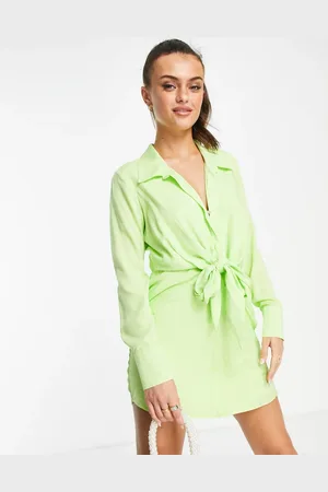 Style Cheat Skjorte-minikjole med knude foran