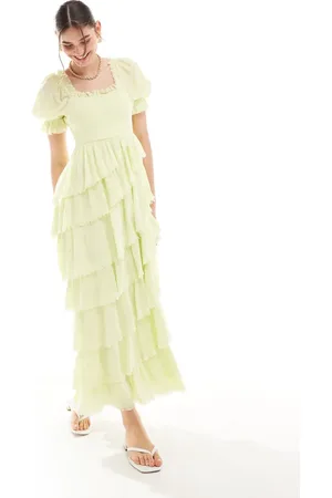 Miss Selfridge Og lagdelt maxikjole med tekstur og asymmetrisk kant
