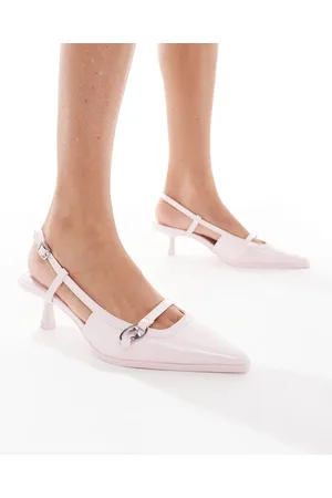Bershka Pink sandaler med hæl og spids tå