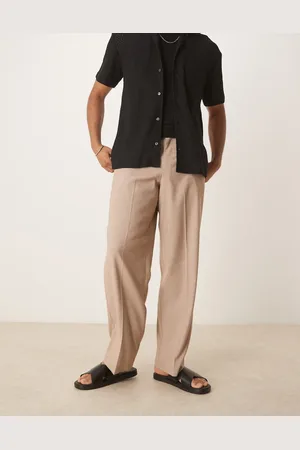ASOS Og melerede samt elegante bukser med vide ben og plisseringer foran-Neutral