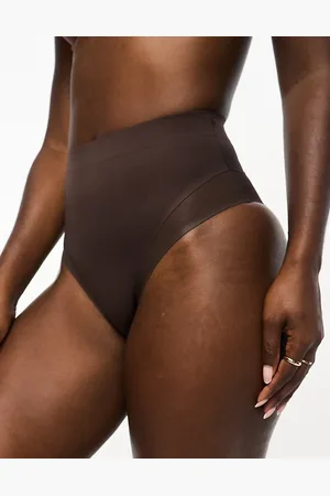 ASOS Formgivende briefs med høj talje og medium støtte i brunt mesh