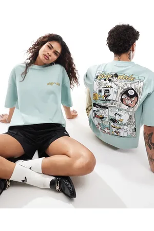 ASOS Disney - Unisex - Oversized T-shirt med firkantet pasform og Chip og Chap-tegneserieprint i blå-Grå