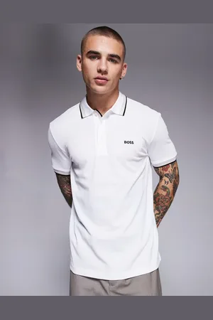 HUGO BOSS Paddy - polotrøje i pique med striber i kanten og logo