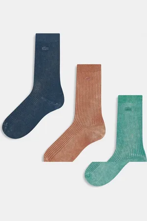 Lacoste Pakke med 3 par sokker i vasket rød/blå/grøn