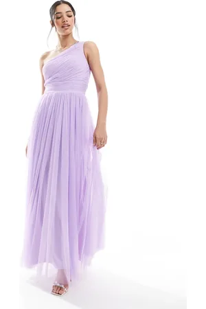 Lace & Beads Brudepiger - Lyslilla oneshoulder-maxikjole