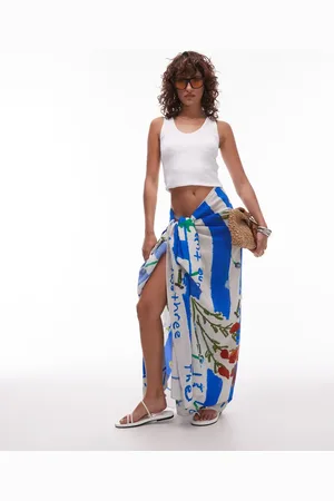 Topshop Mykonos - Sarong med blåt/ print