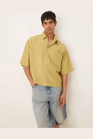 ASOS Oversized skjorte med halve ærmer i krølstof