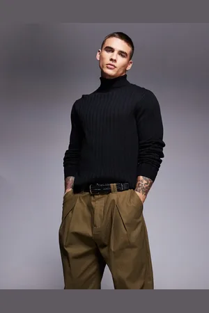 ASOS Essential - og tætsiddende trøje med rullekrave i ribstrik