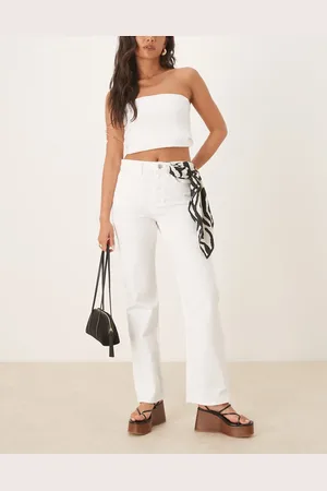 MANGO Matilda - Hvide jeans med lige ben