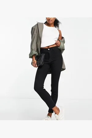 Pull&Bear Petite - Sorte højtaljede super skinny-jeans