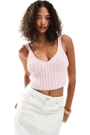 Pull&Bear Pink og hæklet croptop