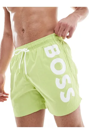 HUGO BOSS BOSS - Octopus - Lysegrønne badeshorts med logoprint