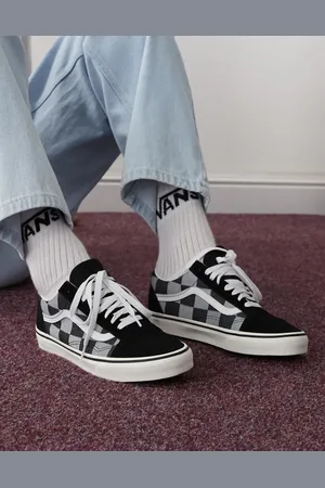 Vans Old Skool - Sorte og monokrome sneakers med skakternsmønster