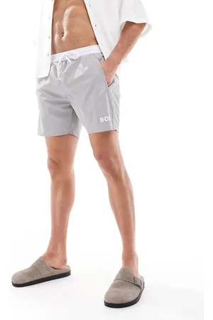 HUGO BOSS BOSS - Starfish - Grå og hvide badeshorts