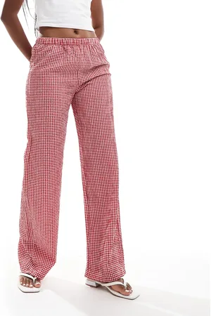 Pull&Bear Bukser med røde gingham-tern