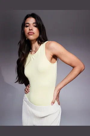 ASOS Lysegul ærmeløs bodystocking i polyamid