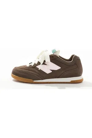 New Balance RC42 - Brune sneakers med lyserøde detaljer og gummisål