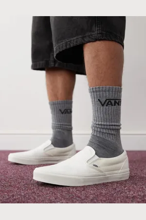 Vans Classic - Hvide slip-on sneakers med skakter
