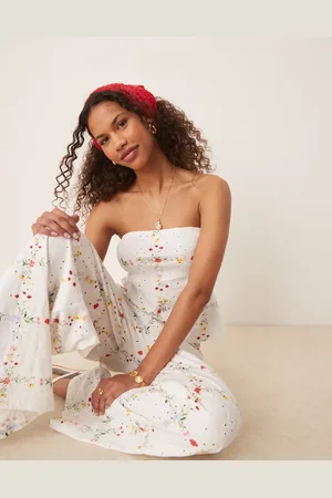 ASOS Broderet bandeau med blomsterprint - Del af sæt-Hvid