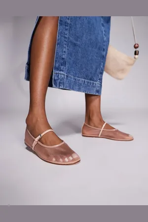 Steve Madden Mash - Pudderfarvede og flade ballerinaer i mesh-Lyserød