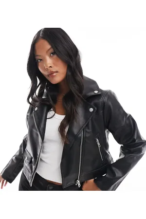 ASOS ASOS DESIGN Petite - Ultimativ bikerjakke i imiteret læder