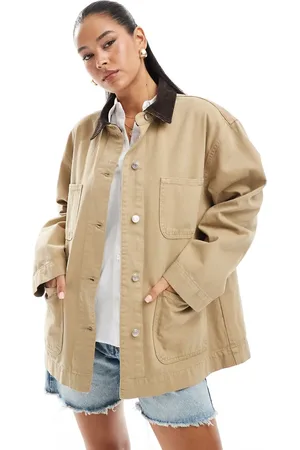 ASOS Denimjakke med kontrastkrave-Neutral