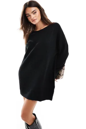 Miss Selfridge Strikket oversized minikjole med halsudskæring i
