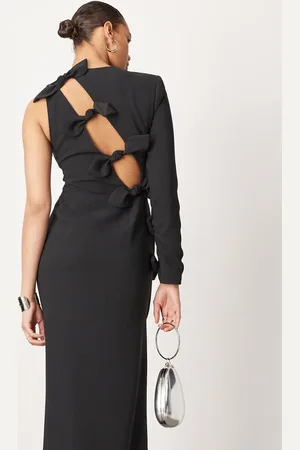 ASOS Maxikjole med enkelt ærme og sløjfedetaljer i crepe