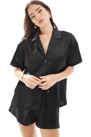ASOS Sort satinskjorte - Del af sæt