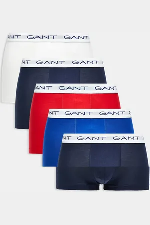 GANT Pakke med 5 par boksershorts med logotaljebånd i marineblå/blå/rød/hvid