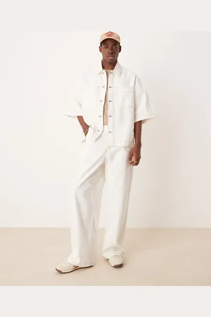 ASOS Super-baggy og råhvide bukser med sømdetaljer - Del af sæt