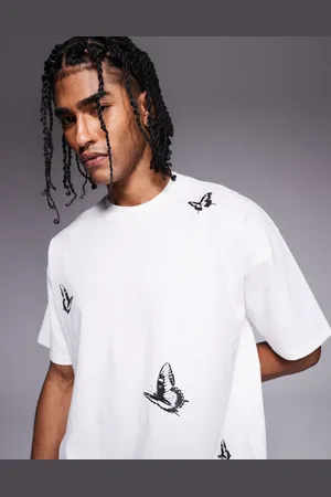 Good For Nothing T-shirt med sommerfugle-brodering-Neutral