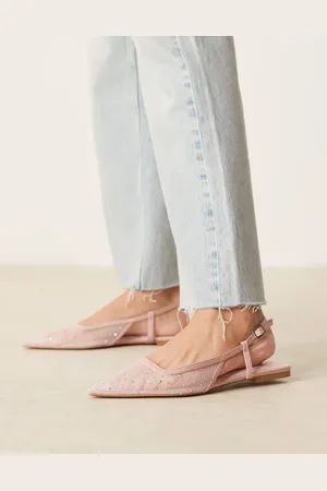 ASOS Lorraine - Lyserøde ballerinaer med rhinsten og slingback-rem i mesh