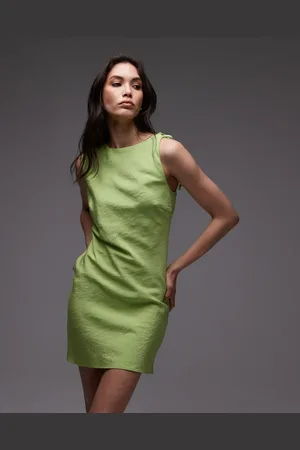 Topshop Minikjole i cupro med A-form og åben ryg