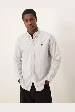Abercrombie & Fitch Stribet Oxford-skjorte med logoikon