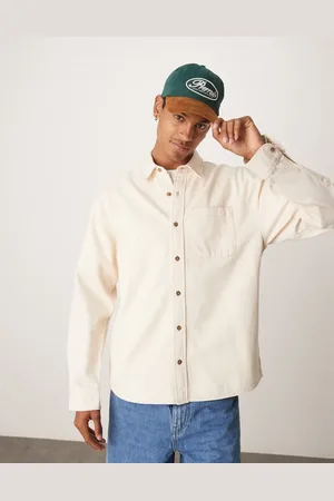 Abercrombie & Fitch Cremehvid langærmet denimskjorte-Neutral