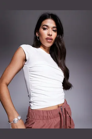 ASOS Top med korte ærmer og draperede detaljer