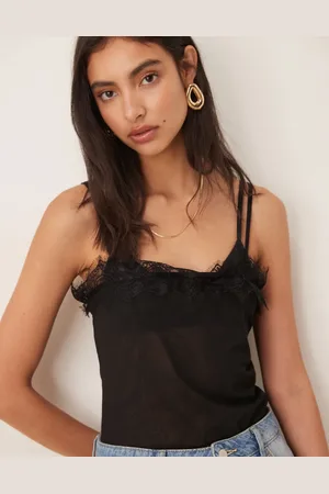 ASOS Bodystocking i mesh med blondekanter