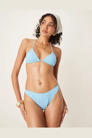 ASOS Tia - bikinitrusser med høj benskæring og tekstureret paisley-mønster
