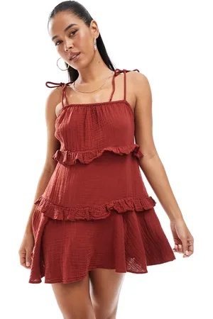 New Look Lagdelt mini-sundress-Rød