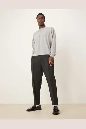 ASOS Sorte tapered joggingbukser med pintucks i scuba-stof i afslappet pasform